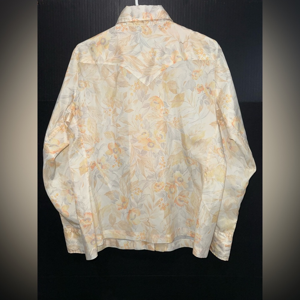 🎋VINTAGE Panhandle Slim Gorgeous Sunny Floral Western Snap Down Shirt - Picture 8 of 9